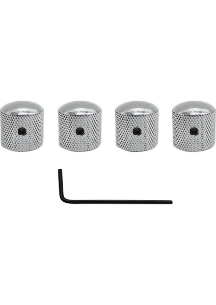 4pcs/set Metal Kubbe Tunning Düğmesi Hacim Kontrol Düğmeleri Bas Gümüş