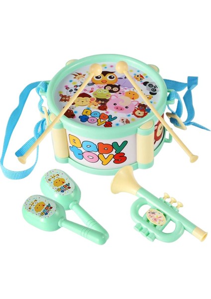 Toddler Davul Seti Müzik Aletleri Bongos Yeşil