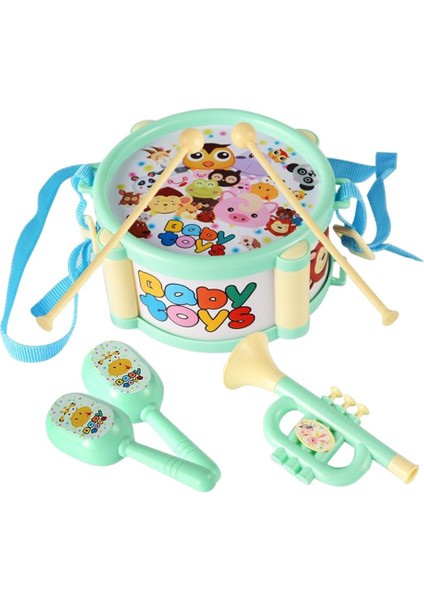 Toddler Davul Seti Müzik Aletleri Bongos Yeşil