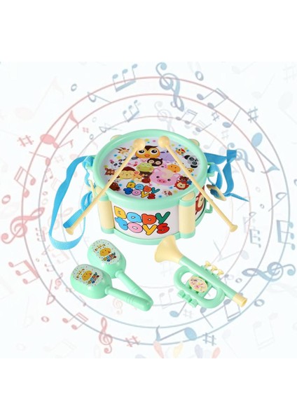 Toddler Davul Seti Müzik Aletleri Bongos Yeşil