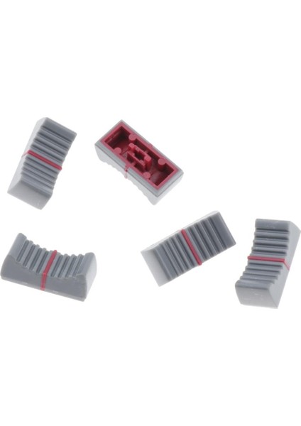 5pcs/set Plastik Mikser Düz Kayar Potansiyometre Düğmesi Fader Koyu Gri fırsatları