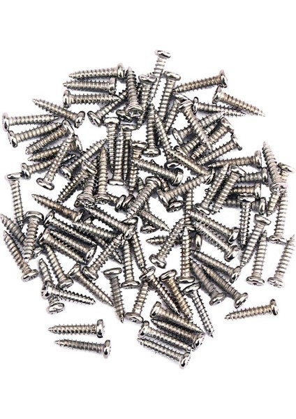 Demir Gitar Ayarlama Anahtar Tuner Kelepçe Vidaları Renk 11 x 2.2mm 100PCS Nikel