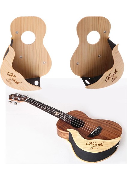 Ahşap Ukulele Duvar Montajı Stand Gitar Rafı Tutucu Sopa ve Montaj Sol modelleri