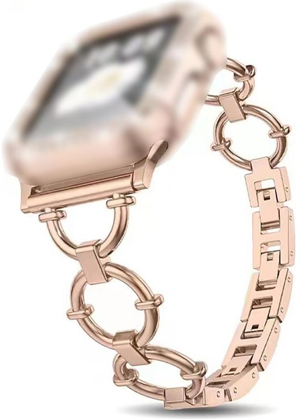 Apple Watch 8 41 mm Uyumlu Metal Kordon Şık Tasarım Luxury Style Kayış