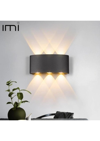 Uranüs 6 Watt (10 Watt Eşdeğer) Gün Işığı Ledli Dekoratif Işık Süzmeli Bahçe Teras Salon Balkon Duvar Apliği