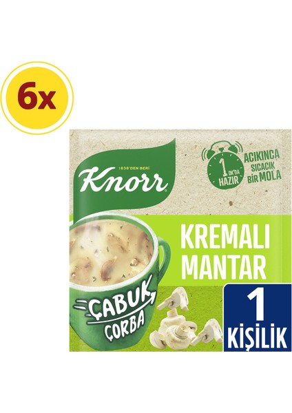 Çabuk Çorba Serisi  Kremalı Mantar 19 gr x 6 Adet