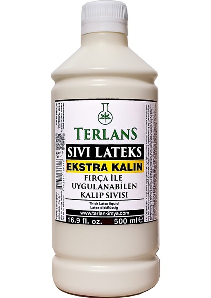 Terlans Ekstra Kalın Sıvı Lateks 500 ml Fırça ile Sürülebilir Kalıp Sıvısı Thick Liquid Latex