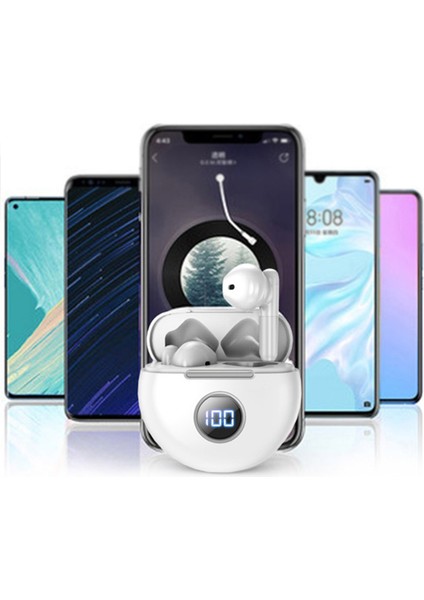 Bluetooth 5.1 Şarj Kılıflı Su Geçirmez Kulaklık - Yeşil (Yurt Dışından)