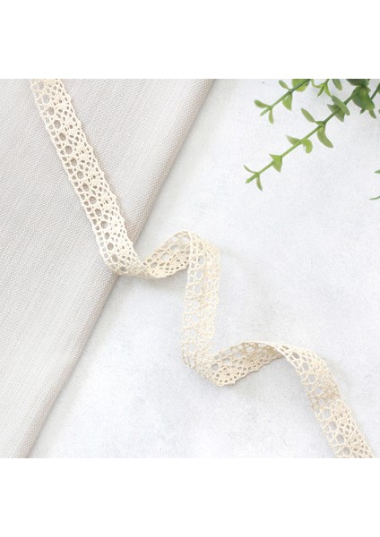 Krem pamuk dantel şerit, 1.7 cm 5 metre