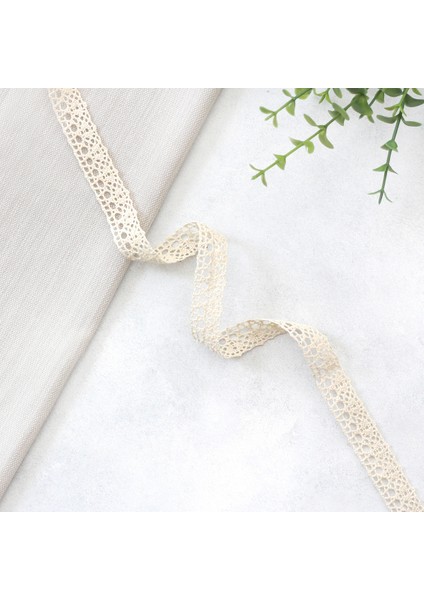 Krem pamuk dantel şerit, 1.7 cm 5 metre fiyatları