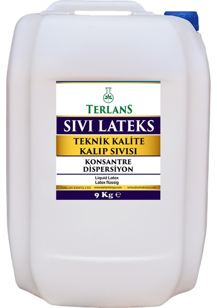 Terlans Sıvı Lateks Konsantre Kalıp Sıvısı 9 kg Teknik Kalite Liquid Latex