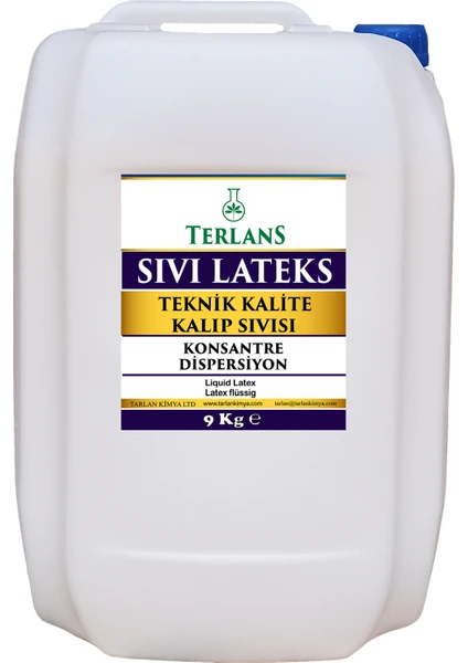 Terlans Sıvı Lateks Konsantre Kalıp Sıvısı 9 kg Teknik Kalite Liquid Latex