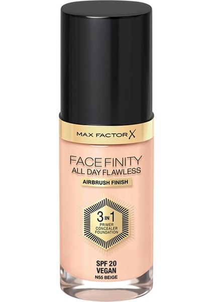 Max Factor Facefinity 3'ü 1 Arada Kalıcı Fondöten 55 Beige