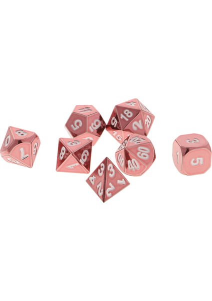 7ADET Zindanlar ve Ejderhalar Için Polyhedral Zar Kutusu D20 D12 D10 D8 D6 D4 Pembe (Yurt Dışından)
