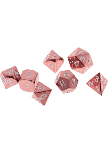 7ADET Zindanlar ve Ejderhalar Için Polyhedral Zar Kutusu D20 D12 D10 D8 D6 D4 Pembe (Yurt Dışından)