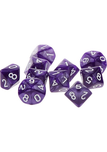 10X On Taraflı Zar D10 D & D Trpg Tahtası Oyunu Oynarken Mor (Yurt Dışından)