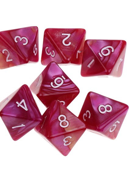 10 Adet 8 Taraflı Zar D8 Mtg Rpg Için Yeni Mor Kırmızı (Yurt Dışından)