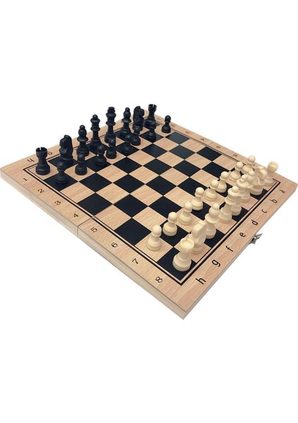 Uluslararası Satranç Ahşap Satranç Seti Çocuklar ve Yetişkinler Için Eğitim Oyuncakları Katlanabilir Tasarım Siyah+Beyaz 29X29CM (Yurt Dışından)