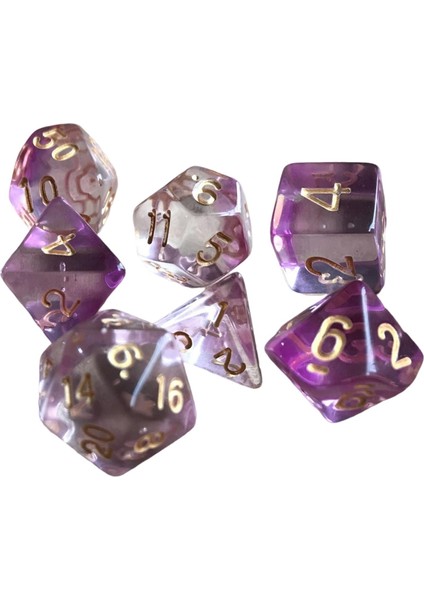 7ADET Polyhedral Zar Partisi Rol Oyun Oyunu Zar Oyunu Mor (Yurt Dışından)