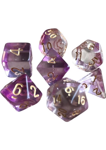 7ADET Polyhedral Zar Partisi Rol Oyun Oyunu Zar Oyunu Mor (Yurt Dışından)