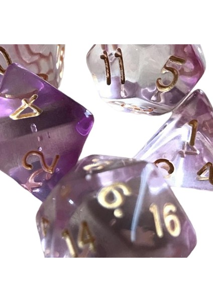 7ADET Polyhedral Zar Partisi Rol Oyun Oyunu Zar Oyunu Mor (Yurt Dışından)