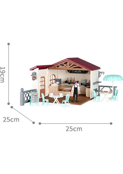Çiftlik Hayvanları Model Playset Eğitici Oyuncak Çocuk Oyuncakları Için Masaüstü Yatak Odası Kahve Evi A (Yurt Dışından)