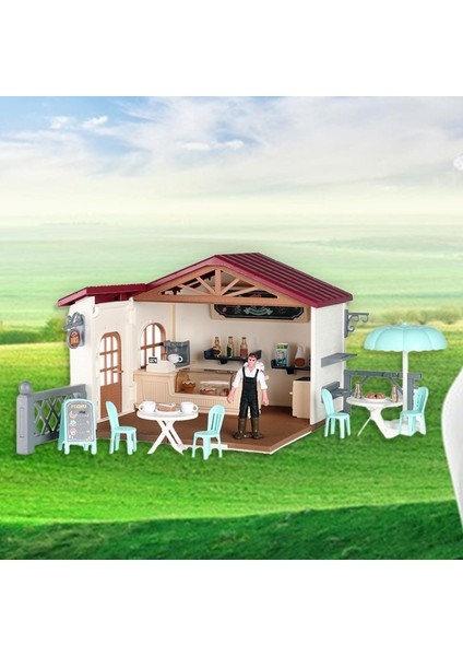 Çiftlik Hayvanları Model Playset Eğitici Oyuncak Çocuk Oyuncakları Için Masaüstü Yatak Odası Kahve Evi A (Yurt Dışından)