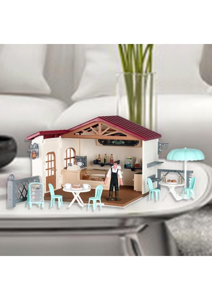 Çiftlik Hayvanları Model Playset Eğitici Oyuncak Çocuk Oyuncakları Için Masaüstü Yatak Odası Kahve Evi A (Yurt Dışından)