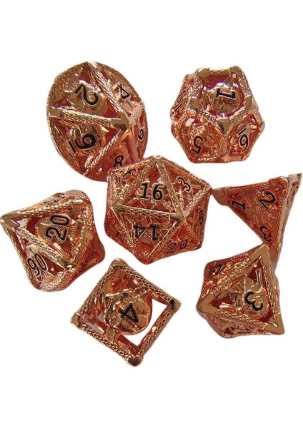 7 Adet Pirinç Çok Yüzlü Zar Seti Rol Oynama Zarları Masa Oyunları Için Zarlar Mtg Rpg Altın (Yurt Dışından)