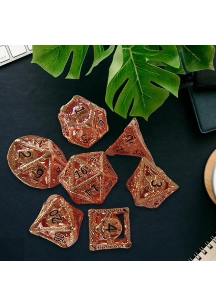 7 Adet Pirinç Çok Yüzlü Zar Seti Rol Oynama Zarları Masa Oyunları Için Zarlar Mtg Rpg Altın (Yurt Dışından)