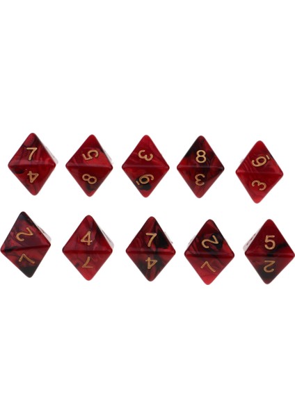 D&d Trpg Oyunları Için 10 Adet Çok Taraflı Zar Polyhedron Zar (Yurt Dışından)