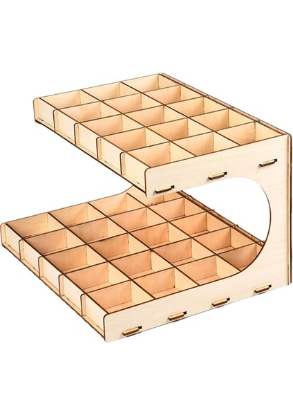 Dıy Boya Raf Depolama Rafı Model Modül Tutucu 2 Katmanlı 35 Grid (Yurt Dışından)