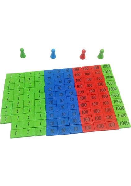 112ADET Montessori Damgası Oyun Eğitimi Matematik Oyuncakları Çocuklar Öğretim Yardımları Ahşap (Yurt Dışından)