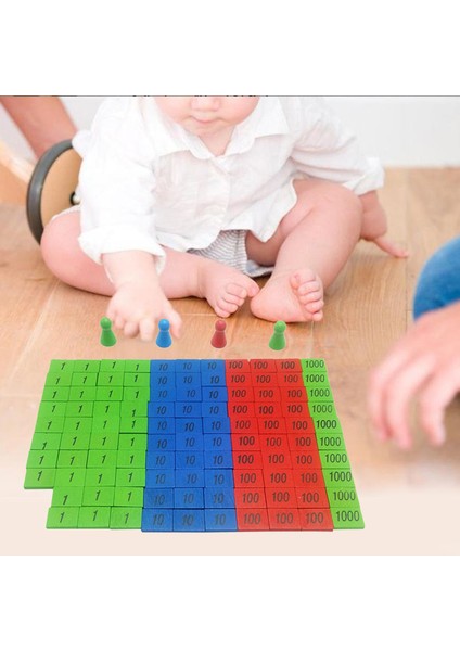 112ADET Montessori Damgası Oyun Eğitimi Matematik Oyuncakları Çocuklar Öğretim Yardımları Ahşap (Yurt Dışından) fırsatları
