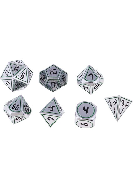 7ADET 14MM Metal Polyhedral Zar Masa Oyunu Dices H Için Ayarlanmış (Yurt Dışından)