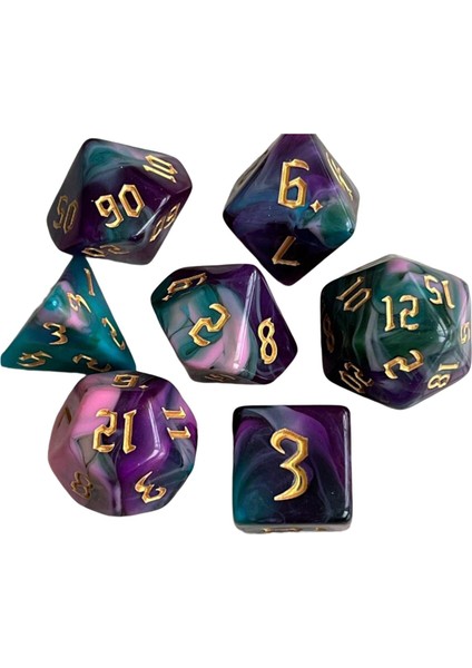 Dnd Rpg Mtg Yetişkinler Için 7 Boyalı Polyedral Dice Yenilik Aile Oyunları (Yurt Dışından)