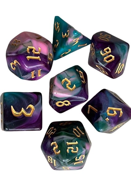Dnd Rpg Mtg Yetişkinler Için 7 Boyalı Polyedral Dice Yenilik Aile Oyunları (Yurt Dışından)