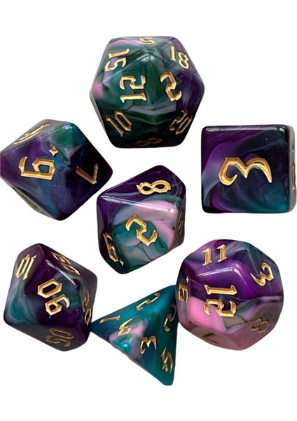 Dnd Rpg Mtg Yetişkinler Için 7 Boyalı Polyedral Dice Yenilik Aile Oyunları (Yurt Dışından)