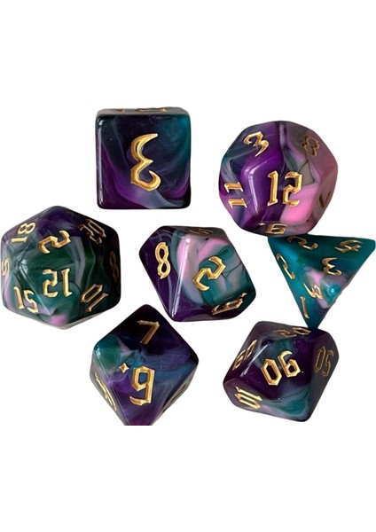 Dnd Rpg Mtg Yetişkinler Için 7 Boyalı Polyedral Dice Yenilik Aile Oyunları (Yurt Dışından)