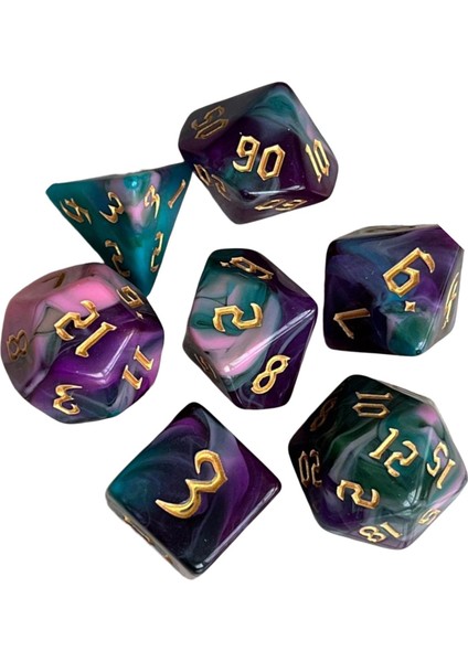 Dnd Rpg Mtg Yetişkinler Için 7 Boyalı Polyedral Dice Yenilik Aile Oyunları (Yurt Dışından)