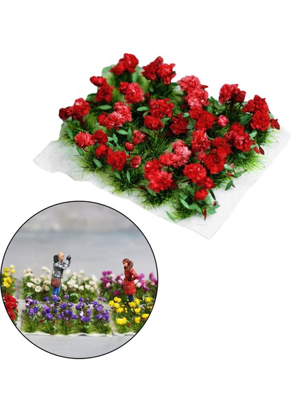 Çiçek Küme Modeli Demiryolu Bahçe Peyzaj Çimen Binası Kit Düzeni Gül (Yurt Dışından)