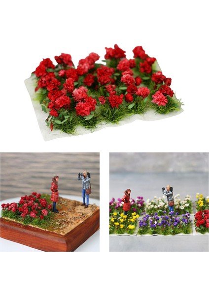 Çiçek Küme Modeli Demiryolu Bahçe Peyzaj Çimen Binası Kit Düzeni Gül (Yurt Dışından)
