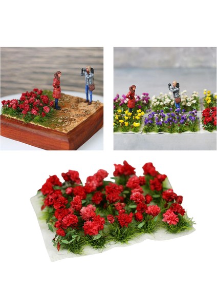 Çiçek Küme Modeli Demiryolu Bahçe Peyzaj Çimen Binası Kit Düzeni Gül (Yurt Dışından)