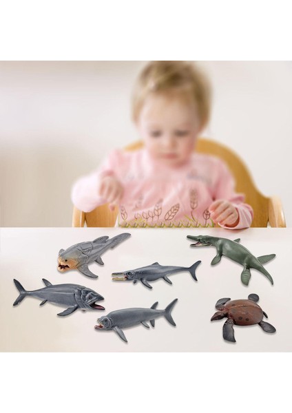 6 Adet Prehistorik Deniz Hayvan Modeli Çocuklar Playset Doğum Günü Noel Stili B B (Yurt Dışından)