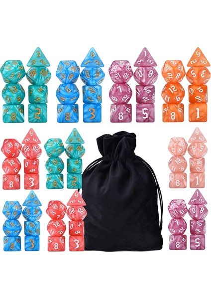 70X Polyhedral Zar Seti D4 D6 D8 D10 D12 D20 Rpg Bar Toys Masa Oyunları Stil H Için (Yurt Dışından) fiyatları