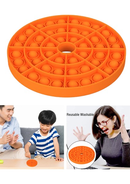 1 Adet Silikon Itme Kabarcık Fidget Oyuncak Sıkma Duyusal Oyuncak Okulu Eğlenceli Yuvarlak Turuncu (Yurt Dışından)