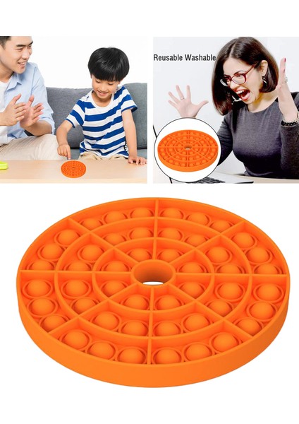1 Adet Silikon Itme Kabarcık Fidget Oyuncak Sıkma Duyusal Oyuncak Okulu Eğlenceli Yuvarlak Turuncu (Yurt Dışından)