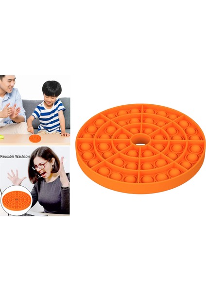 1 Adet Silikon Itme Kabarcık Fidget Oyuncak Sıkma Duyusal Oyuncak Okulu Eğlenceli Yuvarlak Turuncu (Yurt Dışından)