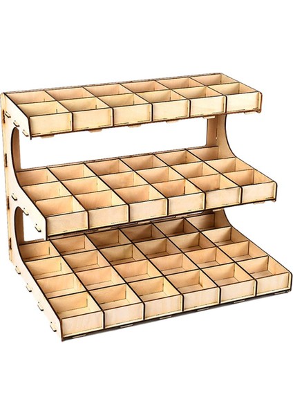 Dıy Boya Raf Depolama Rafı Model Modül Tutucu 3 Katmanlı 54 Grid (Yurt Dışından)