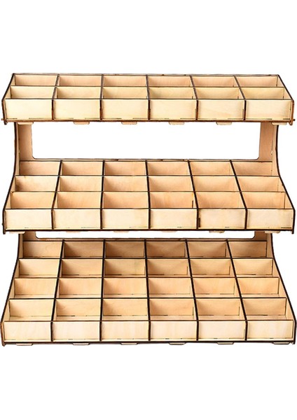 Dıy Boya Raf Depolama Rafı Model Modül Tutucu 3 Katmanlı 54 Grid (Yurt Dışından)